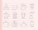 coffee industry signs and icons - vector icon set