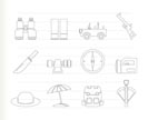 safari, hunting and holiday icons - vector icon set