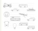 Travel and transportation of people icons - vector icon set
