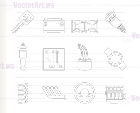 Realistic Car Parts and Services icons - Vector Icon Set 2