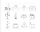 Power and electricity industry icons - vector icon set