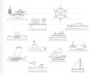 different types of boat and ship icons - Vector icon set