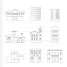 different kind of houses and buildings - Vector Illustration 2