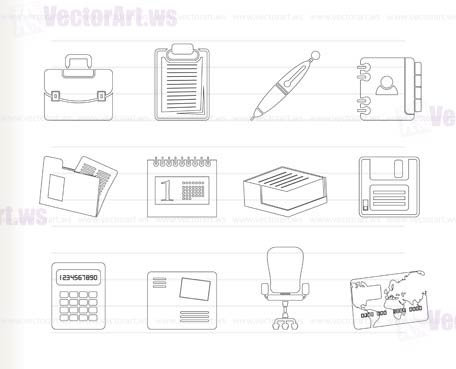 Business and office icons - vector icon set