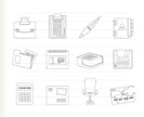 Business and office icons - vector icon set