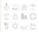 Travel, Holiday and Trip Icons -  Vector Icon Set