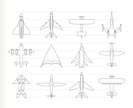 different types of plane icons - vector icon set