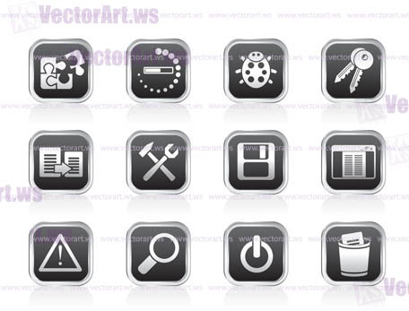 developer, programming and application icons - vector icon set