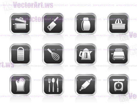 Kitchen and household Utensil Icons - vector icon set