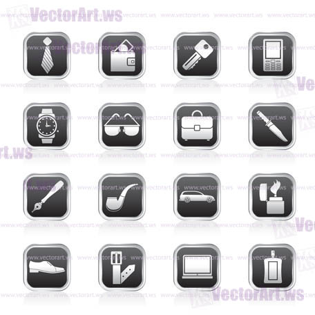man accessories icons and objects- vector illustration