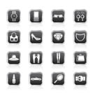 woman and female Accessories icons - vector illustration