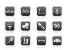 sports equipment and objects icons - vector icon set 2