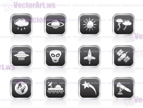 Astronautics and Space and univerce Icons - Vector Icon Set