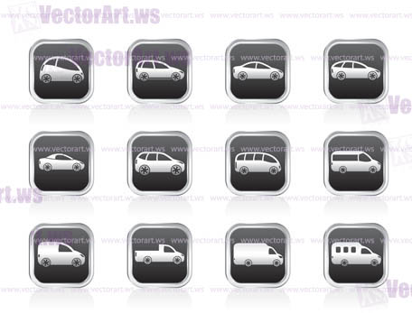 different types of cars icons - Vector icon set