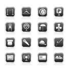 restaurant, cafe, bar and night club icons - vector icon set