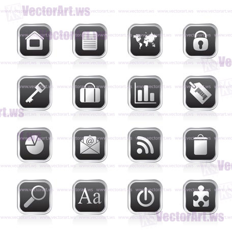 Simple Business and Internet Icons - Vector Icon Set