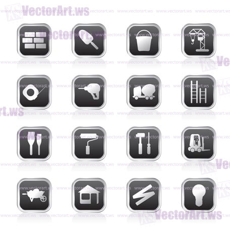 Construction and Building Icon Set. Easy To Edit Vector Image.