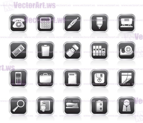 Simple Office tools Icons vector icon set 3