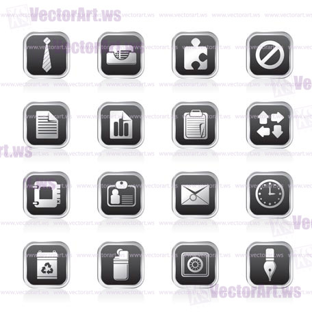 Simple Business and Office Icons - Vector Icon Set