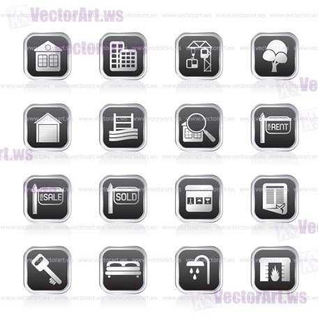 Simple Real Estate Icons - Vector Icon Set