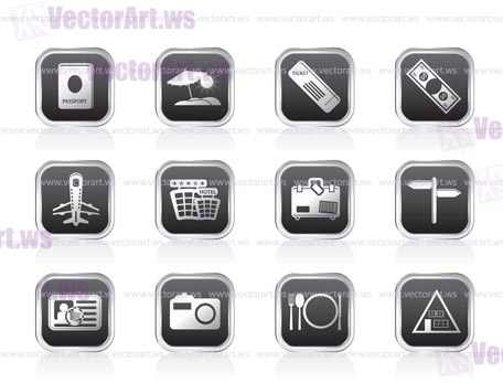 Simple Travel and trip Icons- Vector Icon Set