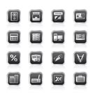 bank, business, finance and office icons - vector icon set