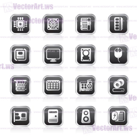 Computer  Performance and Equipment Icons - Vector Icon Set