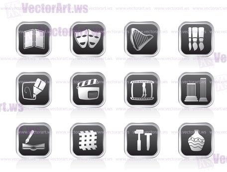 different kind of Arts Icons - Vector Icon Set