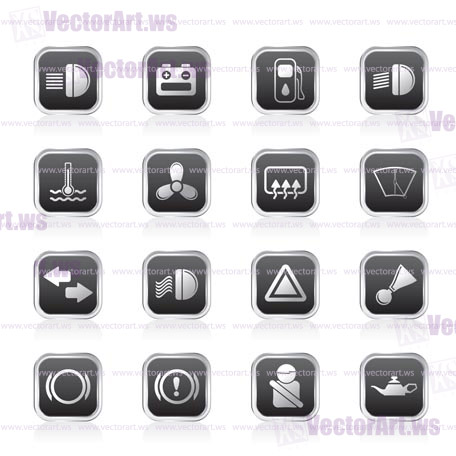 Car Dashboard - simple vector icons set