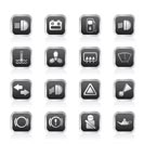 Car Dashboard - simple vector icons set