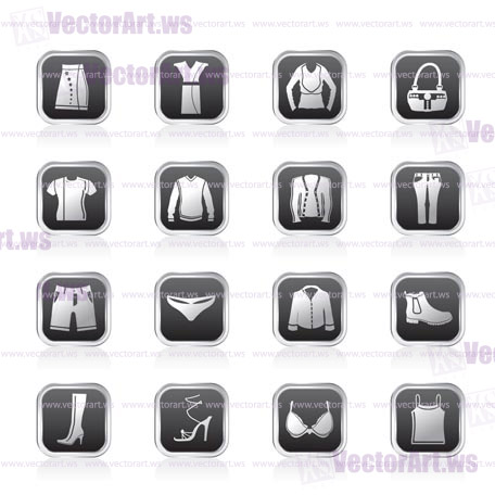 Clothing and Dress Icons - Vector Icon Set