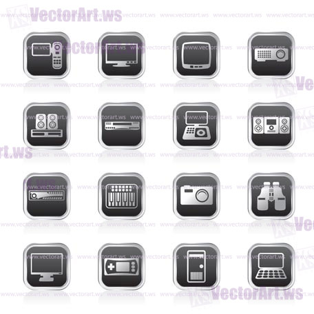 Hi-tech equipment icons - vector icon set 2