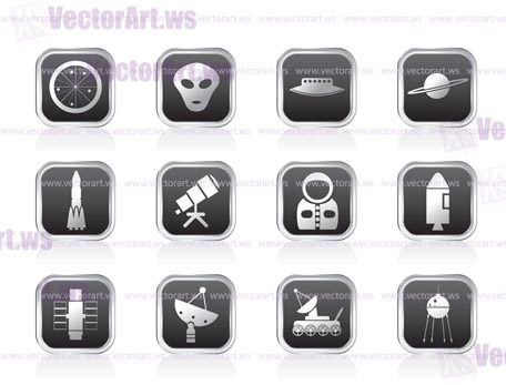 Astronautics and Space Icons - Vector Icon Set