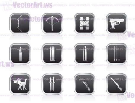 Hunting and arms Icons - Vector Icon Set