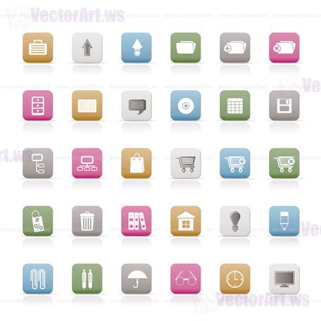 Business and office icons - vector icon set