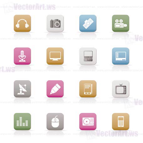 Media equipment icons - vector icon set