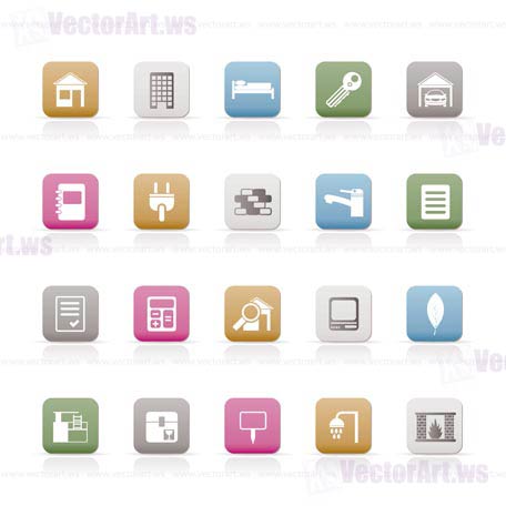 Real Estate and building icons - Vector Icon Set