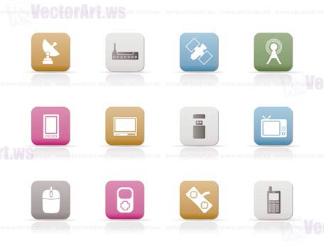 technology and Communications icons - vector icon set