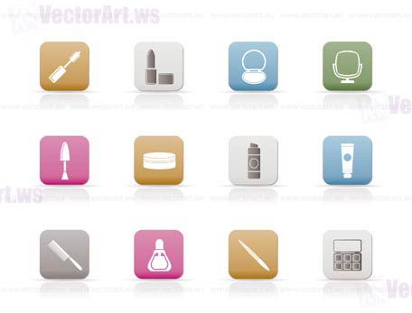 cosmetic and make up icons - vector icon set