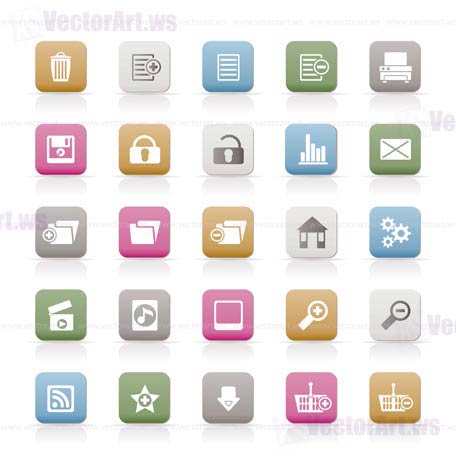 25 Detailed Internet Icons - Vector Icon Set