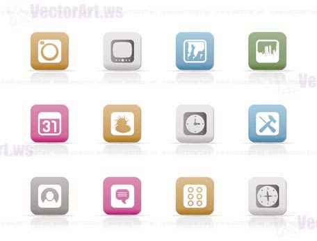 Mobile Phone and Computer icon - Vector Icon Set