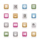 Computer  performance and equipment icons - vector icon set