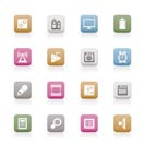 Mobile phone  performance, internet and office icons - vector icon set