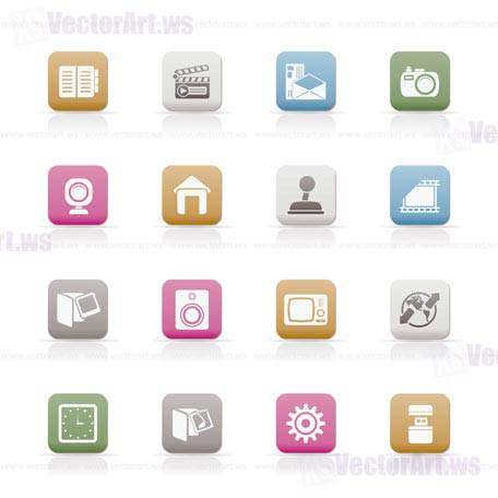 Internet, Computer and mobile phone icons - Vector icon set