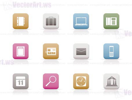 Business, Office and Mobile phone icons - Vector Icon Set