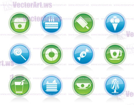 Sweet food and confectionery icons - vector icon set