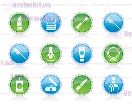 beauty, cosmetic and make-up icons - vector icon set