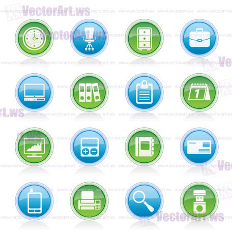 Business and office icons - vector icon set