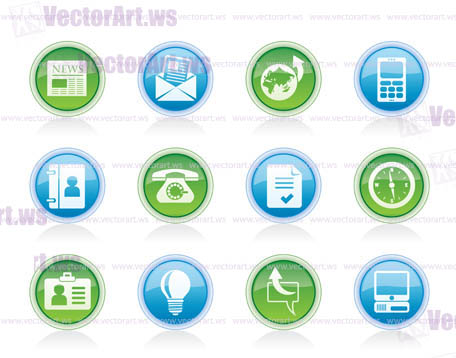 Business and office icons - vector icon set