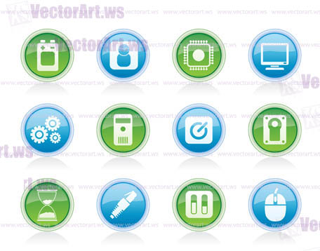 Computer and mobile phone elements icon - vector icon set